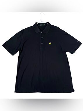 Masters Collection Golf Polo Shirt Men Large Black Pima Cotton Logo Short Sleeve
